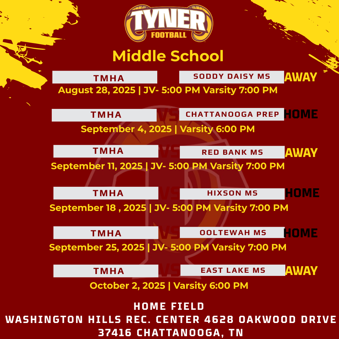 Middle School Football Schedule